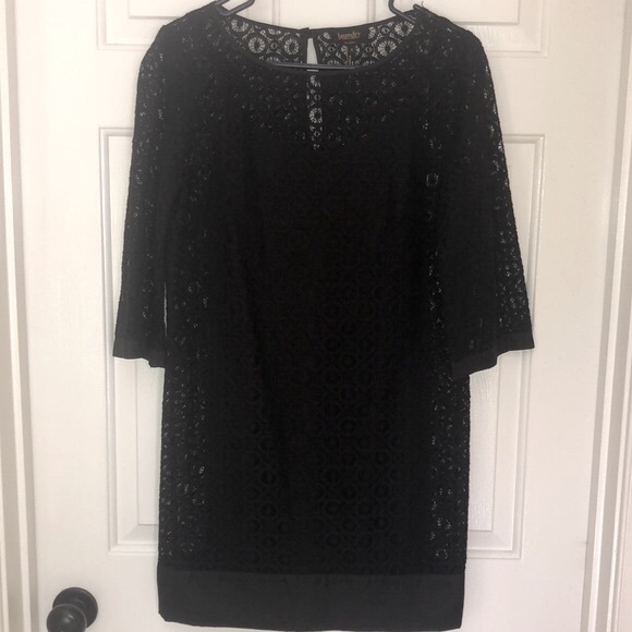 Laundry by Shelli Segal Black Lace Tunic Style Dress size 2 - Picture 1 of 12